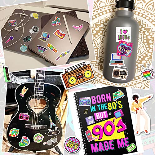 QTL 80s 90s Stickers for Adults Retro Party Supplies Waterproof Vinyl Stickers for Water Bottle Vintage Decorations 70Pcs - Image 3