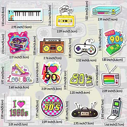 QTL 80s 90s Stickers for Adults Retro Party Supplies Waterproof Vinyl Stickers for Water Bottle Vintage Decorations 70Pcs - Image 4