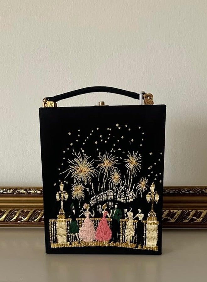 JW PEI Women's Taya-Fireworks Pattern Book Shape Clutch Bag - Black - Image 2