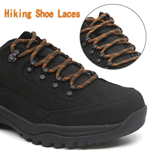 DELELE 2 Pair Thick Round Climbing Shoelaces Light Brown Orange Dots Hiking Shoe Laces Boot Laces 53 inch - Image 4