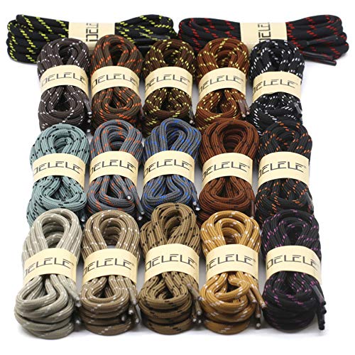 DELELE 2 Pair Thick Round Climbing Shoelaces Light Brown Orange Dots Hiking Shoe Laces Boot Laces 53 inch - Image 5