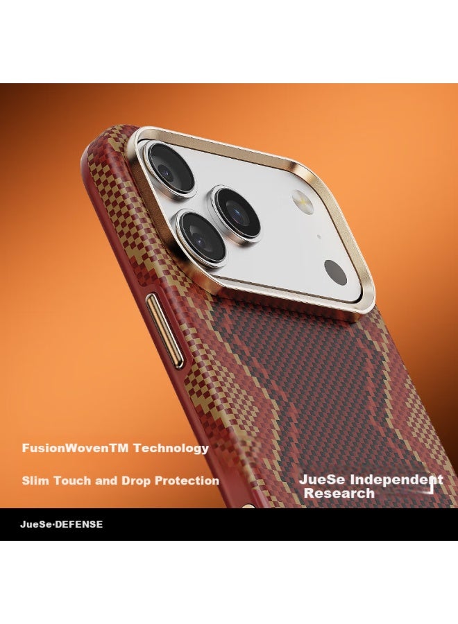 Defense Cold Porcelain Camera Button Kevlar Magnetic Art Woven Business Iphone 17 Pro Case Shockproof Protection Cover - Image 3
