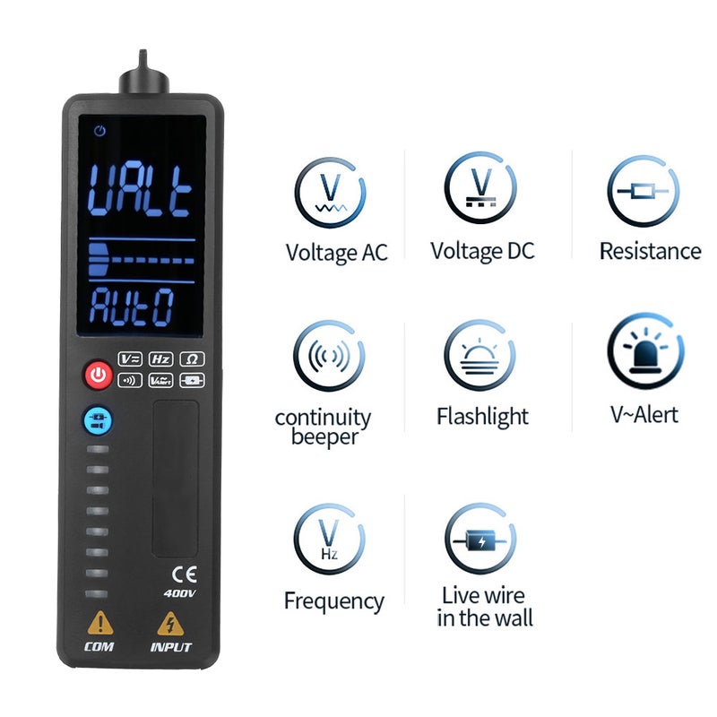 مقياس متعدد الذكاء بوجه عرض رقمي LCD وثنائي الوظيفة وكاشف الجهد ومختبر المقاومة والتردد - Image 3