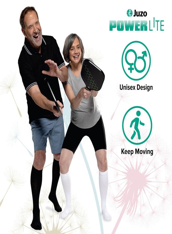 Juzo Power Lite, 2620, Knee-High, 15-20mmHg Compression Socks for Active Lifestyles - Men & Women, Medium, White - Image 2
