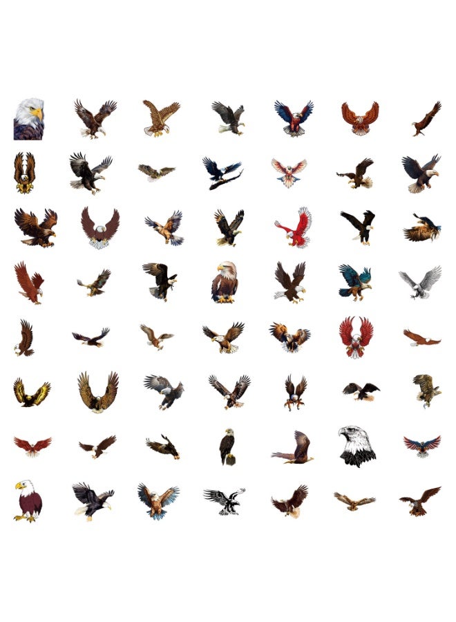 NIBEMINENT 55 Pcs Eagle Deco Kit Waterproof Stickers, High Definition Printing Bright Colors, Suitable for Laptop Skateboard Luggage Water Bottle Guitar DIY