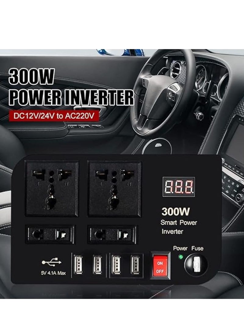 Generic - 300W Car Charger Converter Power Inverter DC 12V To AC 220V Fast Charging Sine Wave Inverter Overheat Protection - Image 1