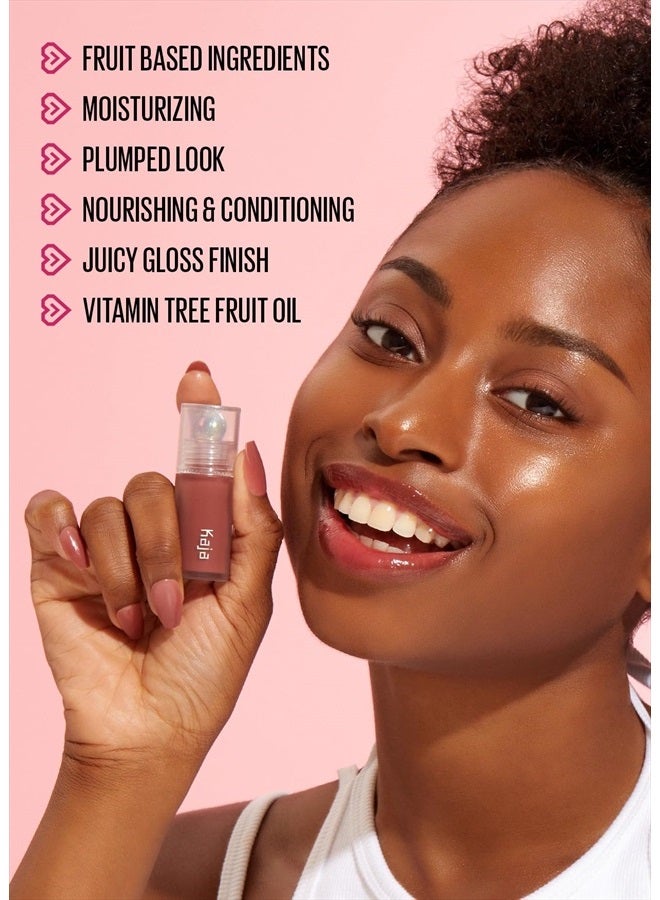 KAJA Juicy Glass Lip Oil | Hydrating, Feel Plumped and Lightweight with Vitamin Tree Fruit Oil for Glass Skin Look | 01 Rose Hip Spritz | Vegan, Cruelty-Free - Image 4