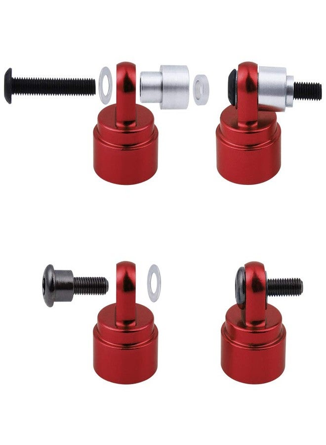 HobbyPark Aluminum Shock Caps (fits Ultra Shocks) & Short Rod Ends for Traxxas RC Cars Trucks Option Hop Up Parts (Red) - Image 2