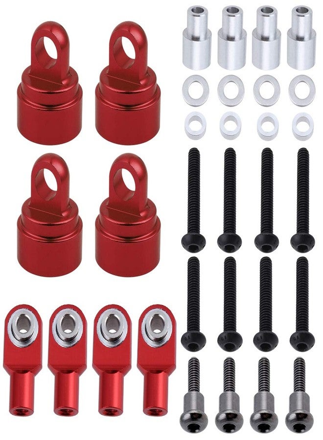 HobbyPark Aluminum Shock Caps (fits Ultra Shocks) & Short Rod Ends for Traxxas RC Cars Trucks Option Hop Up Parts (Red) - Image 5