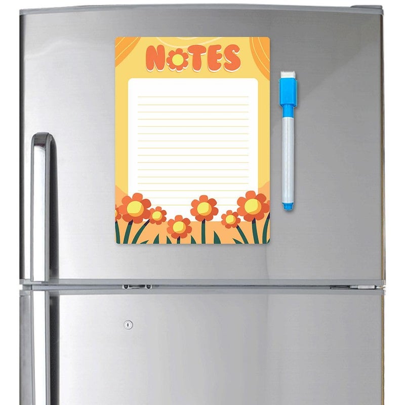CVANU CVANU Notes Magnetic Routine Planner Vinyl Sheet with Marker Dry Eraser on Markers Cap for Fridge Door 12inchX9inch_584 