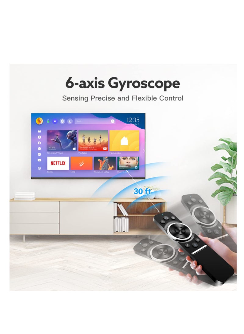 SYOSI - Air Mouse Remote, W1S Universal TV Remote Control, Voice Remote, 2.4G Wireless Remote, IR/RF Remote for Nvidia Shield/Android TV Box/PC/Projector/HTPC/All-in-one PC, Ultra-Thin Body - Image 1
