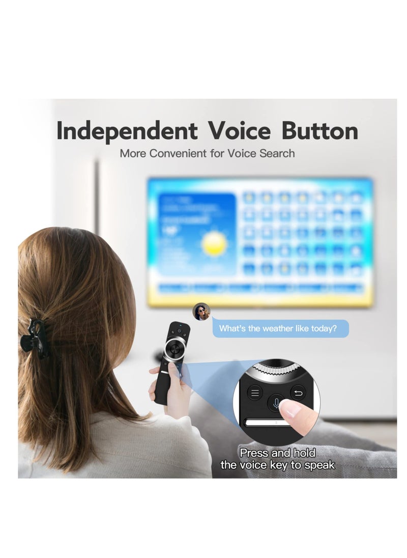SYOSI - Air Mouse Remote, W1S Universal TV Remote Control, Voice Remote, 2.4G Wireless Remote, IR/RF Remote for Nvidia Shield/Android TV Box/PC/Projector/HTPC/All-in-one PC, Ultra-Thin Body - Image 1