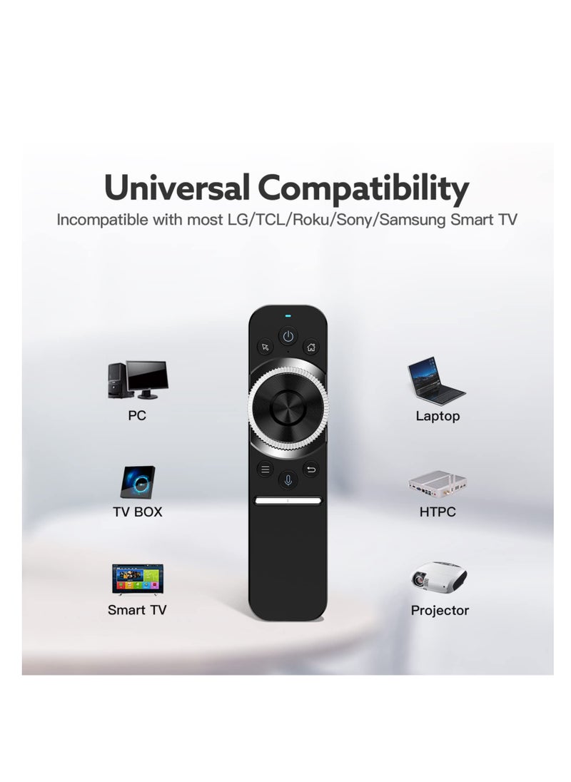 SYOSI - Air Mouse Remote, W1S Universal TV Remote Control, Voice Remote, 2.4G Wireless Remote, IR/RF Remote for Nvidia Shield/Android TV Box/PC/Projector/HTPC/All-in-one PC, Ultra-Thin Body - Image 1