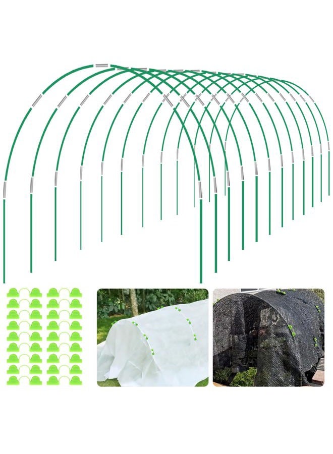 Hoyejyou 72Pcs Garden Hoops for Raised Beds, 12 Sets of 8Ft Rust-Free Fiberglass Garden Hoops Frame, Greenhouse Hoops Grow Tunnel, DIY Plant Support Garden Stakes for Row Cover/Fabric - Image 1
