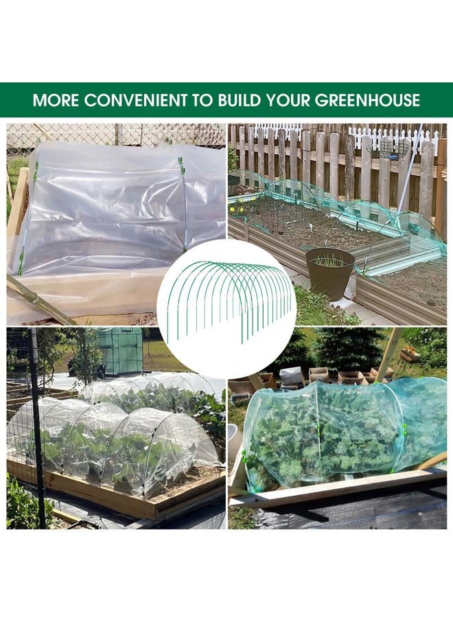 Hoyejyou 72Pcs Garden Hoops for Raised Beds, 12 Sets of 8Ft Rust-Free Fiberglass Garden Hoops Frame, Greenhouse Hoops Grow Tunnel, DIY Plant Support Garden Stakes for Row Cover/Fabric - Image 5