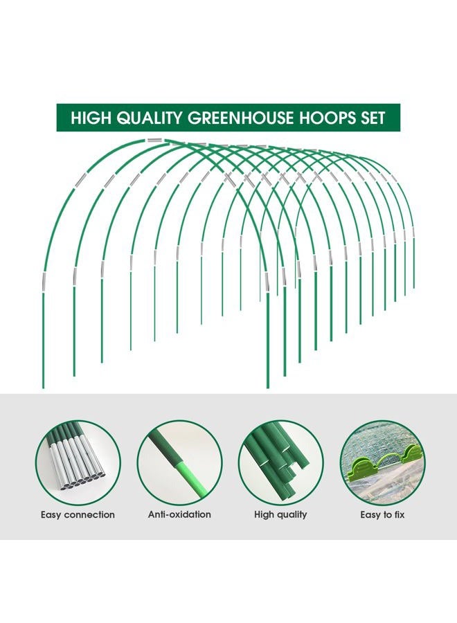 Hoyejyou 72Pcs Garden Hoops for Raised Beds, 12 Sets of 8Ft Rust-Free Fiberglass Garden Hoops Frame, Greenhouse Hoops Grow Tunnel, DIY Plant Support Garden Stakes for Row Cover/Fabric - Image 3