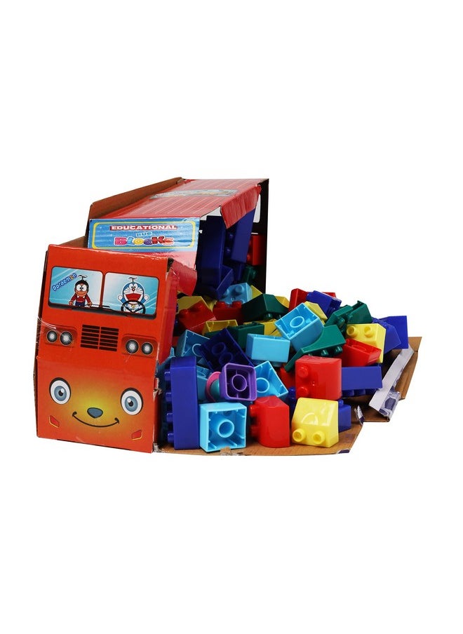 Toy Zone Toyzone Doraemon Educational Bus Blocks 111 Pcs -80800 | Blocks Game | Educational Blocks | Bus Pack | Educational Toy for Kids | Smart Activity Fun and Learning Train Blocks | Colorful Blocks for boys & girls | Doraemon Block Puzzle | For kids age 3+ years  - Image 3