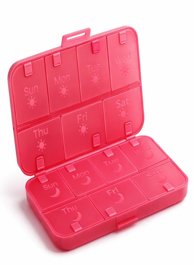 Foldable Weekly Pill Organizer, Red