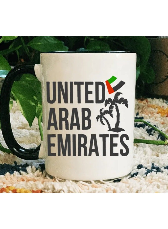 RYN Ceramic Mug "United Arab Emirates" with Flag And Palm Tree Design  - Image 2