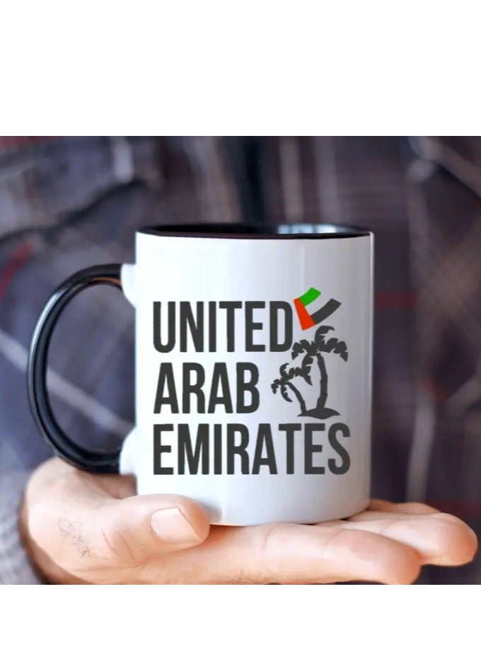 RYN Ceramic Mug "United Arab Emirates" with Flag And Palm Tree Design  - Image 1