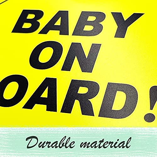 Auconda 2PCS Baby On Board Signs with Suction Cups, 5"x5" Reusable Baby Safety Warning Decal for Car Windows - Image 5