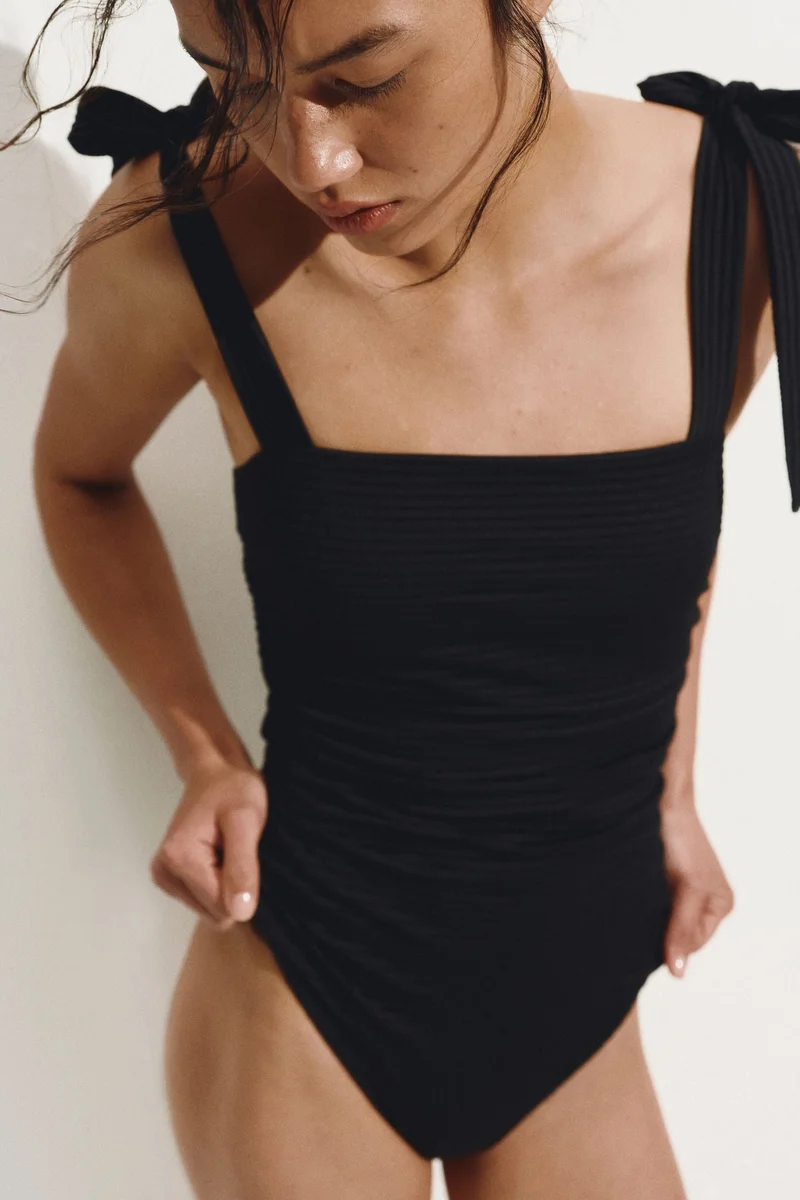 H&M Padded-cup Tie-strap swimsuit