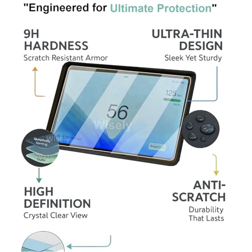 Wisely Pack 2 - Premium Screen Guard for Ather Rizta EV Scooter (7-inch) - Touch Display Digital Meter Protector - HD Clear, Full Cover - Easy Installation Kit - Speedometer Scooty Accessories - Image 3