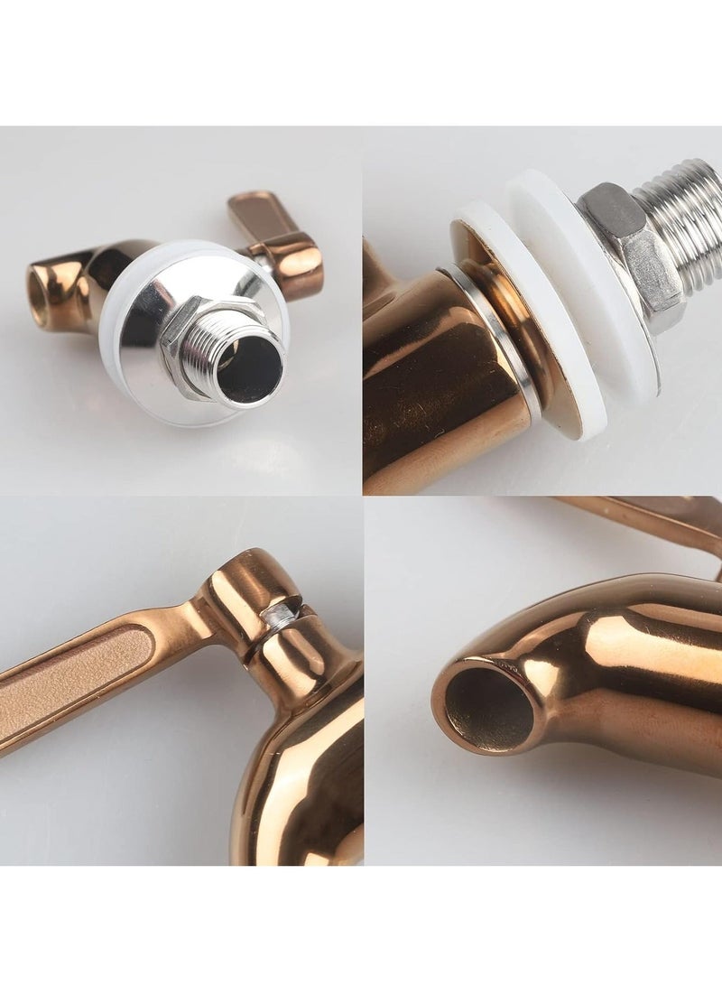 Captaintech 2Pcs Drink Dispenser Spigot, Stainless Steel Spigot for Beverage Dispenser Polished Finished Replacement Metal Faucet Tap - Image 2