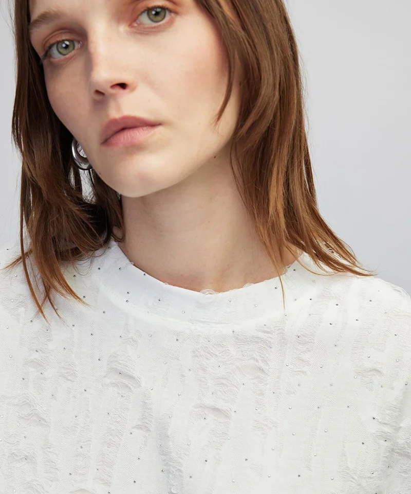 ابيكول Jacquard T-Shirt with Rhinestones