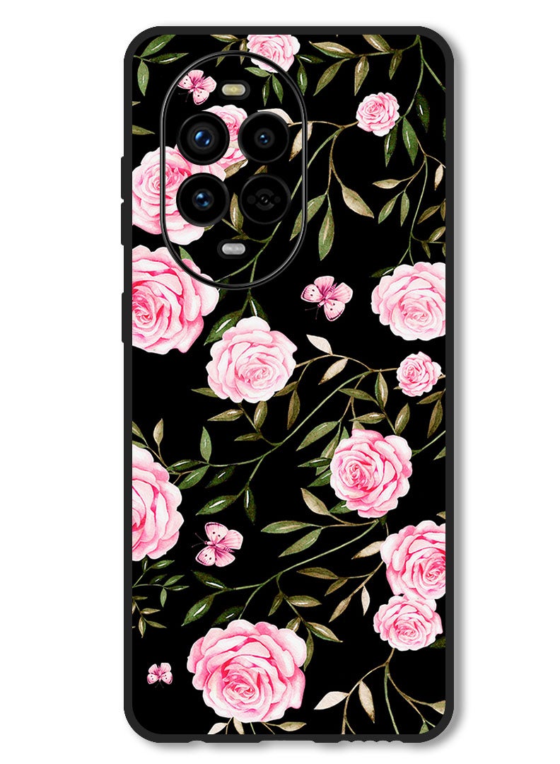 Theodor Case Compatible with Huawei Nova 13 Pro Protection Shockproof Bumper Cover Rose In Bunches Of Small Leaves - Image 1