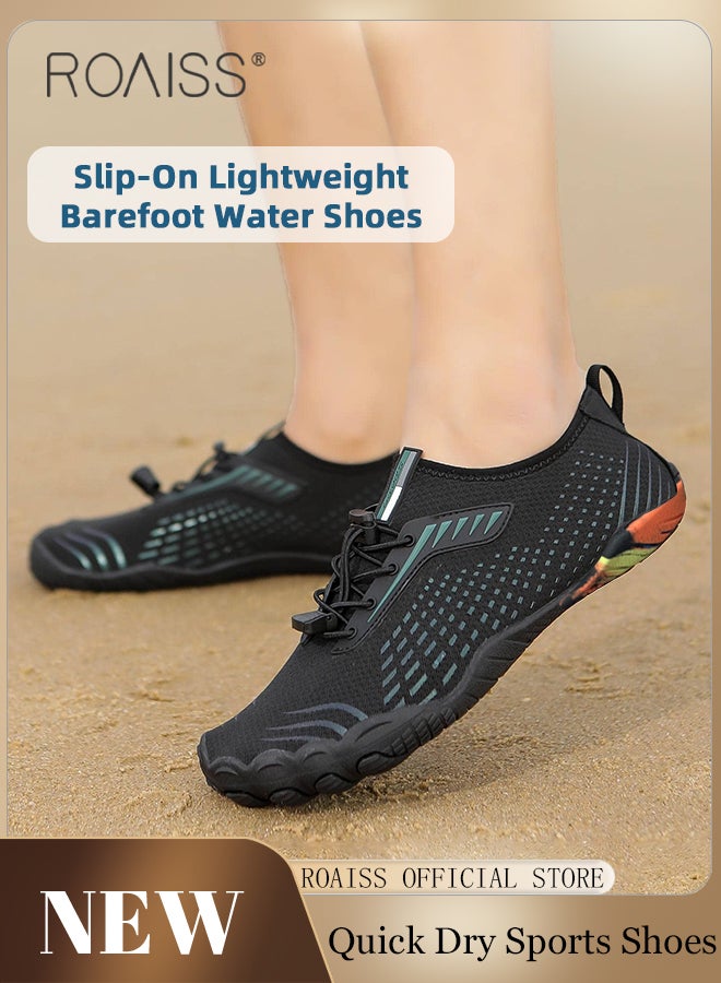roaiss Swimming Beach Shoes for Men Stylish Barefoot Water Shoes Men's Lightweight Non Slip Breathable Outdoor Quick Dry Shoes for Snorkeling Surfing Kayaking Beach Walking Yoga  - Image 1
