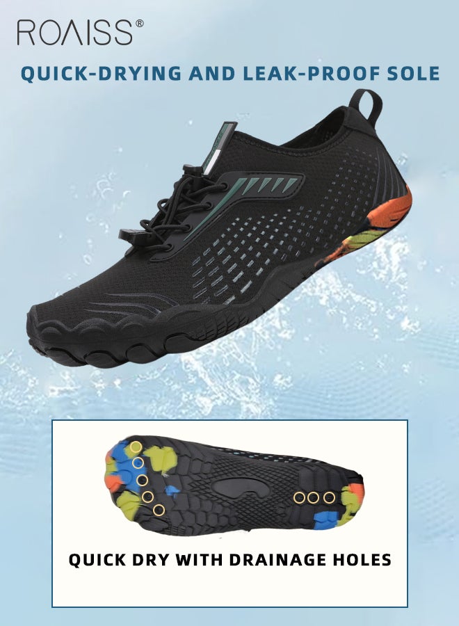 roaiss Swimming Beach Shoes for Men Stylish Barefoot Water Shoes Men's Lightweight Non Slip Breathable Outdoor Quick Dry Shoes for Snorkeling Surfing Kayaking Beach Walking Yoga  - Image 3