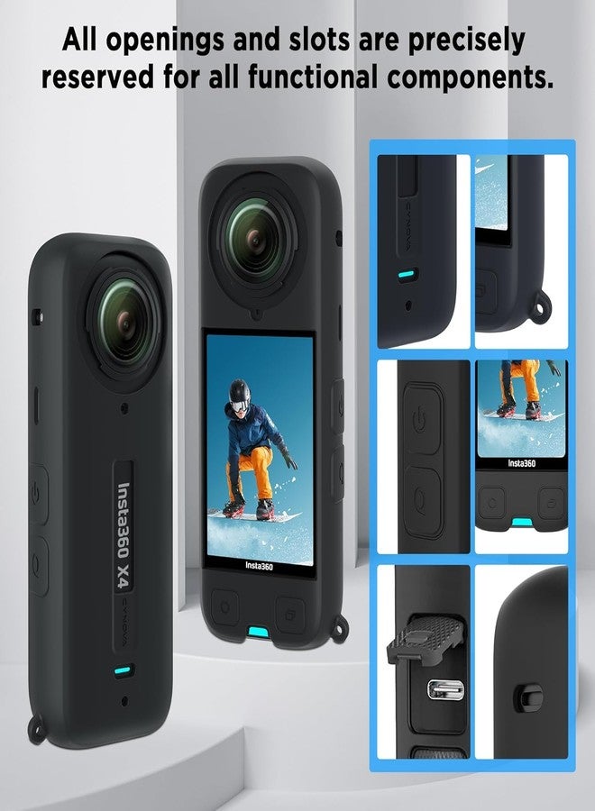 GetZget مجموعة ملحقات GetZget® CY-NOVA Insta 360 X4، تتضمن غطاء سيليكون/واقيات شاشة/غطاء عدسة، متوافقة مع كاميرا Insta360 X4. - Image 2