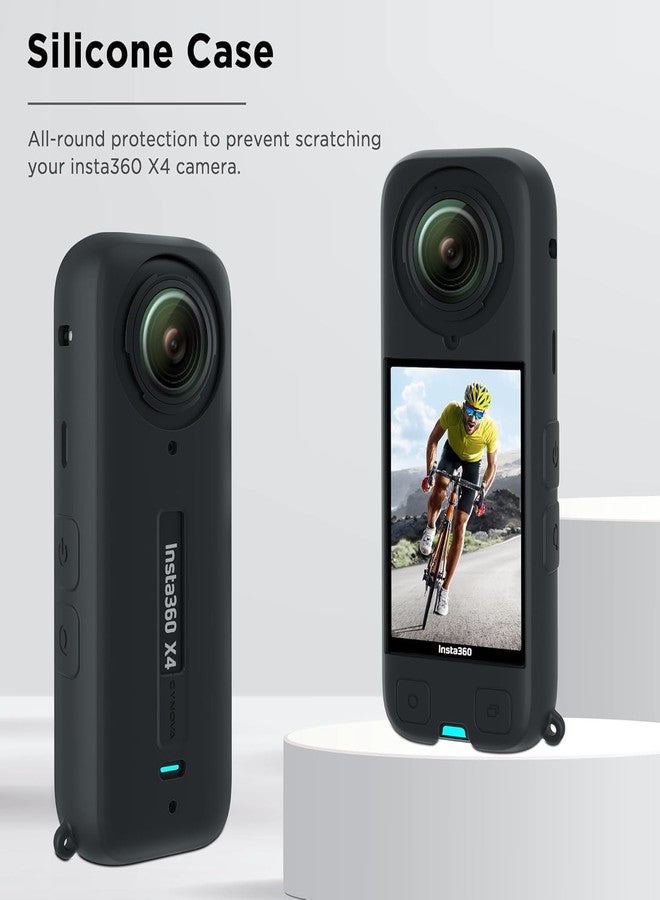 GetZget مجموعة ملحقات GetZget® CY-NOVA Insta 360 X4، تتضمن غطاء سيليكون/واقيات شاشة/غطاء عدسة، متوافقة مع كاميرا Insta360 X4. - Image 4
