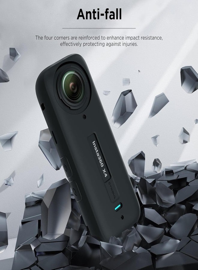 GetZget مجموعة ملحقات GetZget® CY-NOVA Insta 360 X4، تتضمن غطاء سيليكون/واقيات شاشة/غطاء عدسة، متوافقة مع كاميرا Insta360 X4. - Image 5