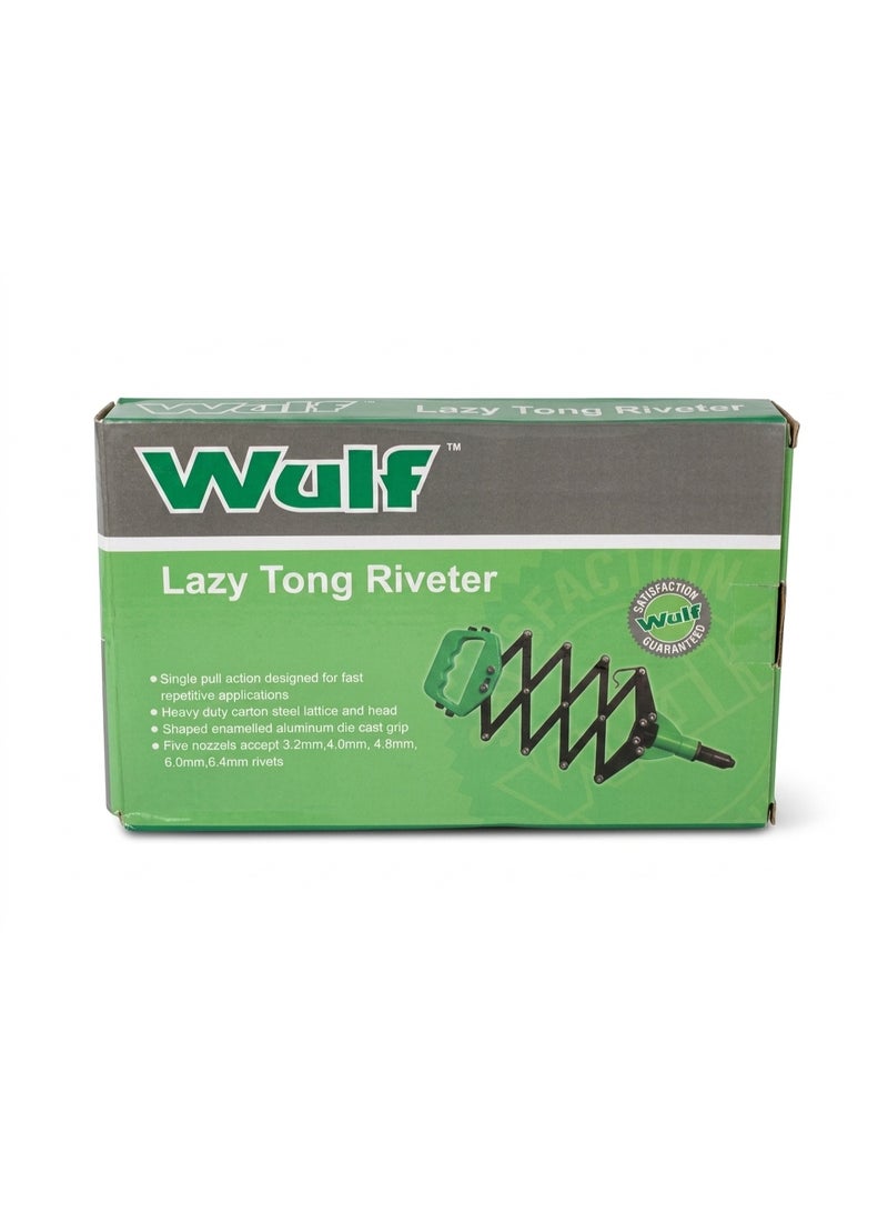 Wulf Lazy Tong Riveter Heavy Duty Hand Rivet Gun with Expandable Steel Frame, Industrial Pop Rivet Tool for Metal Fastening, Automotive Repair, Construction & Workshop Use - Image 3