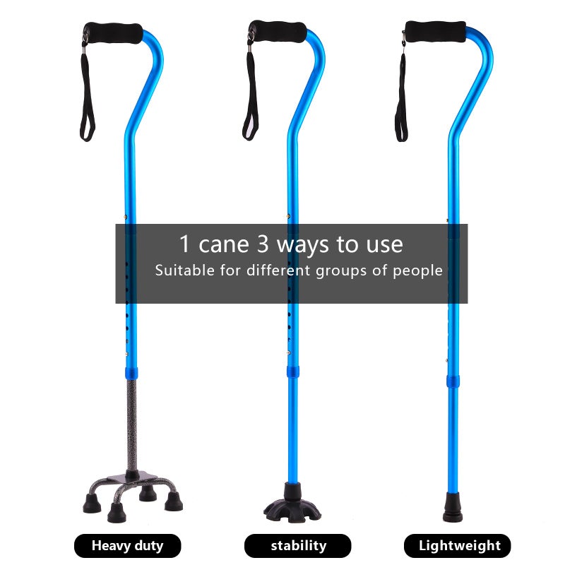 LIXIANG Quad Cane,Walking Cane with 4-Pronged Base for Extra Stability,Foam Padded Offset Handle for Soft Grip,Works for Right or Left Handed Men or Women - Image 3