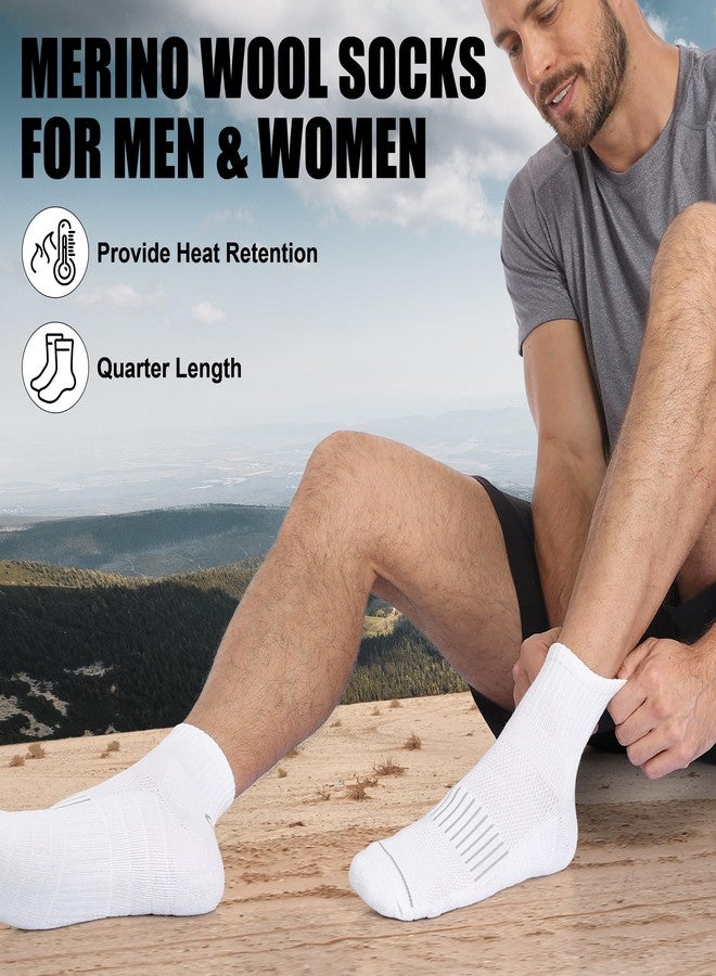 Lapulas Merino Wool Quarter Socks for Men Women, Hiking Running, Cushioned Compression Support, Thermal Thick, 5 Pairs - Image 2