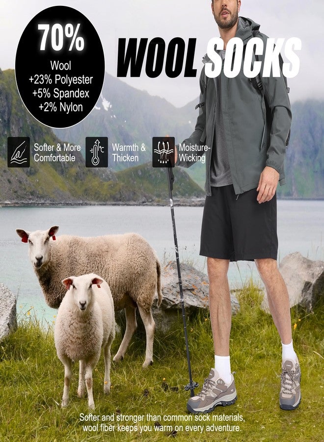 Lapulas Merino Wool Quarter Socks for Men Women, Hiking Running, Cushioned Compression Support, Thermal Thick, 5 Pairs - Image 4