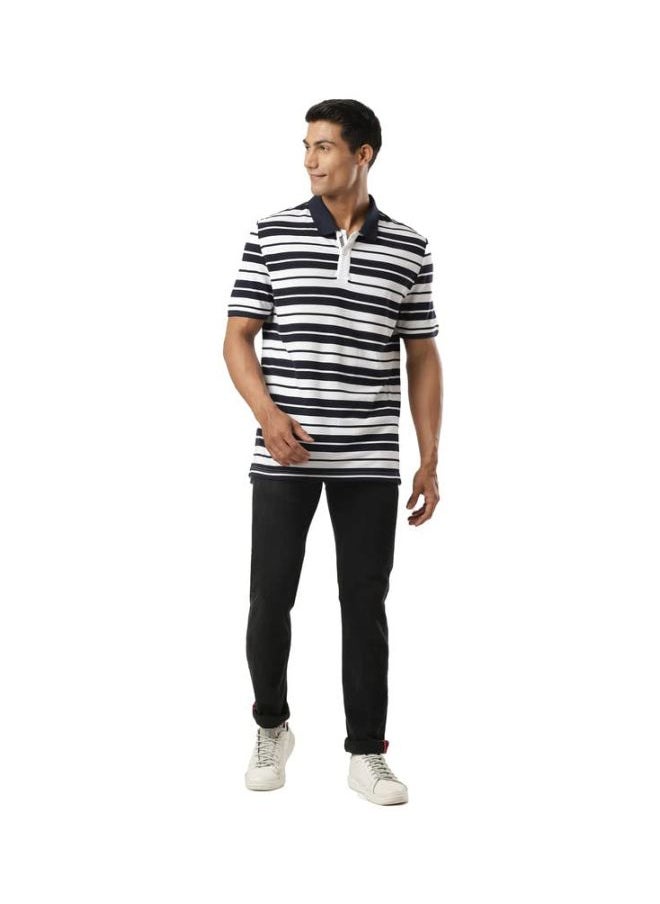 JOCKEY - Jockey US93 Men Super Combed Cotton Rich Striped Polo T Shirt - Image 1
