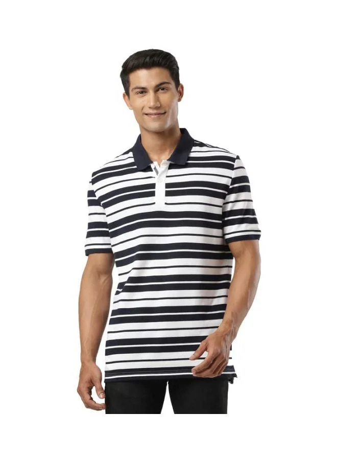 US93 Men Super Combed Cotton Rich Striped Polo T Shirt