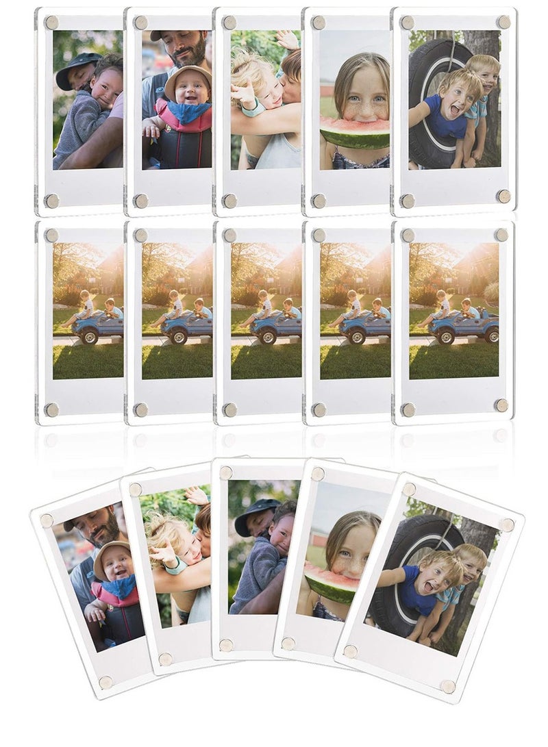 Acrylic Fridge Magnetic Photo Frame, Acrylic Picture Frame, Magnet Double Sided Refrigerator Mini Picture Frame Clear Picture Display Frame 2.36 x 3.54 Inch  - Image 1
