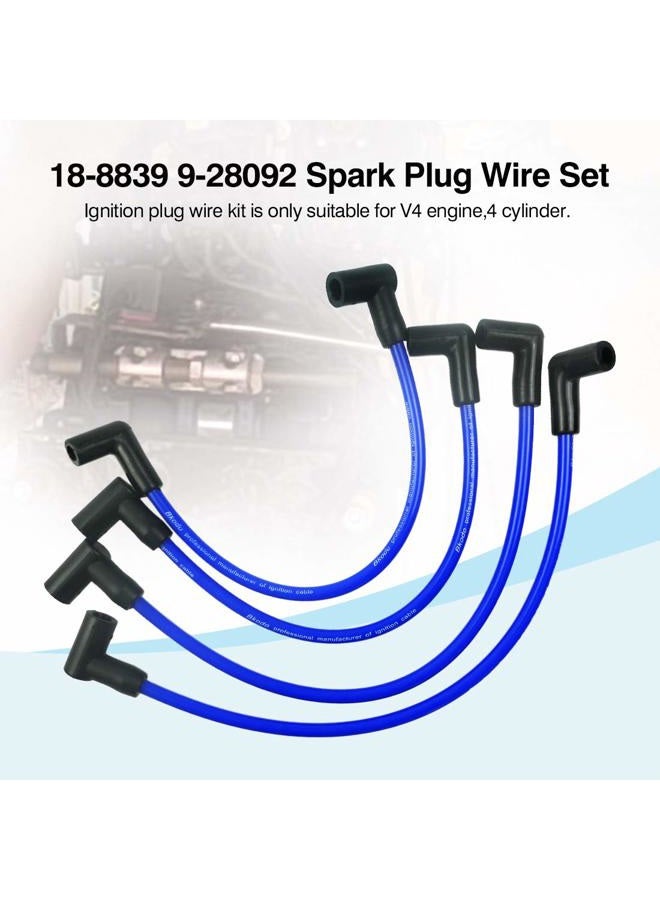 Nahntaipy 4 Wire Set Marine Spark Plug Wire Lead, Fits for Johnson Evinrude 90 115 HP, Outboard Engines OE Replacement 18-8839 9-28092, Premium Ignition Spark Plug Wire Set - Image 2