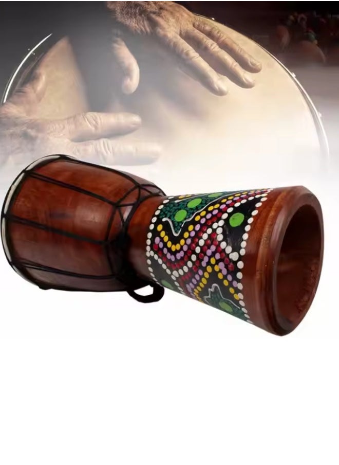 Handmade African Drum for Kids and Adults - Walnut Wood and Hand-Painted - 6 Inches  - Image 5