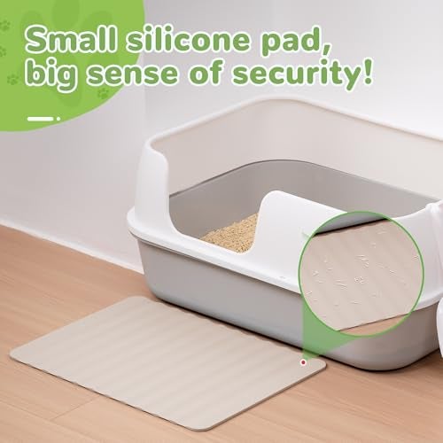 Li & Zhao Li&Zhao Dog Food Mat - Wave Cat Food Mat Pet Food Mat Dog Bowl Mat Waterproof Pet Mats for Food and Water for Floors Waterproof(Beige) - Image 2