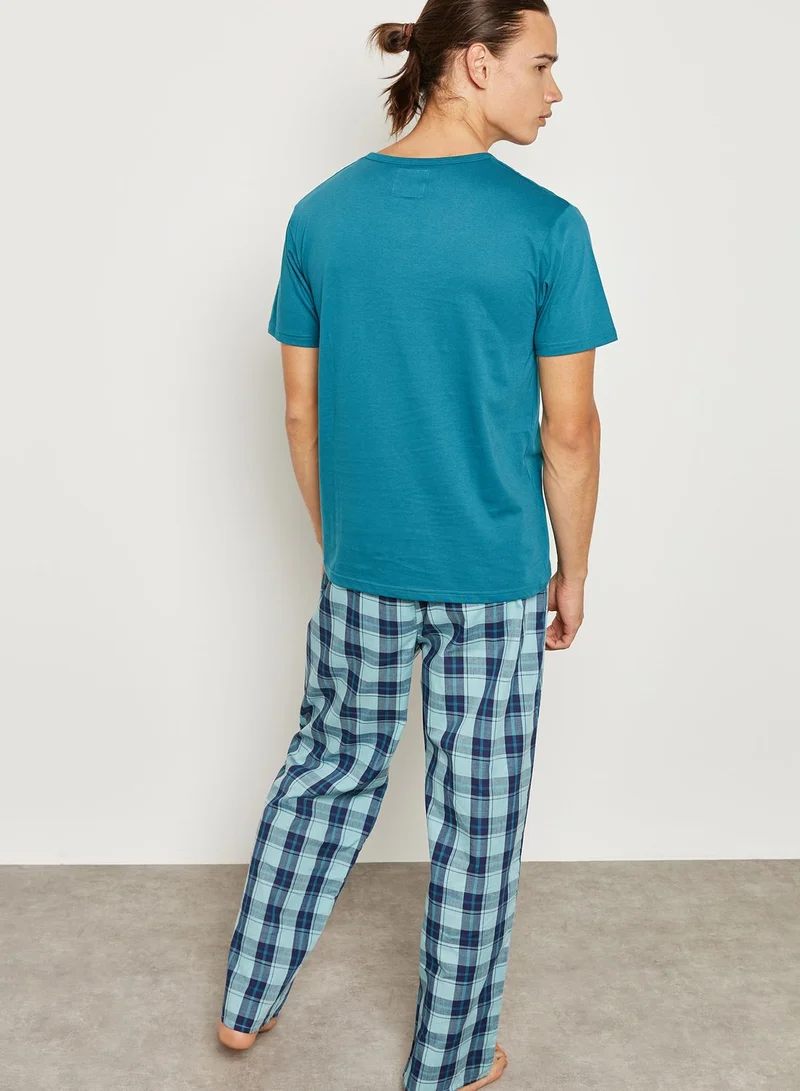 Wolf and Harte Button Through Top &  Stripe PJ Set