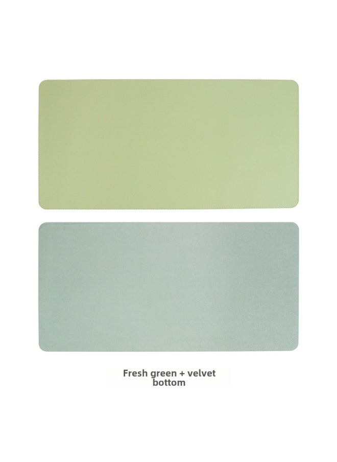 Extra Large Anti-slip Leather Mouse Pad Computer Keyboard Office Desk Writing Coffee Table Pattern Printed Logo-Color:70cm*30cm-Pattern:Fresh Green + Velvet Bottom Sewing  - Image 1