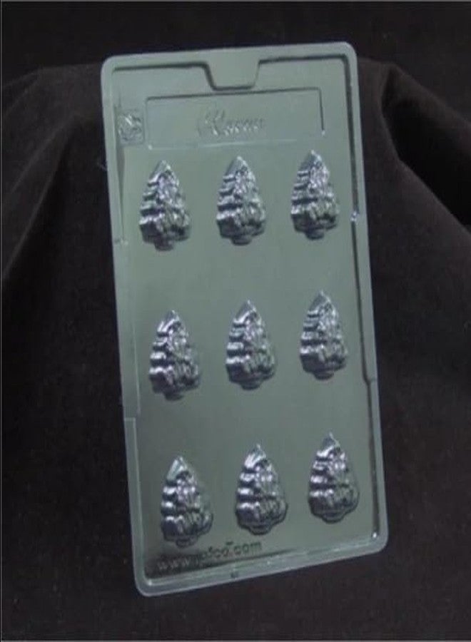 Global+Plus 9 Cavity Christmas Tree Shape PVC Mould (Output Chocolate Weight: 13.5 Grams Approx) - Image 1