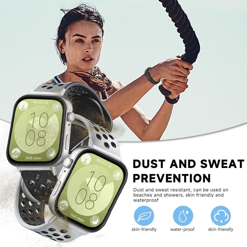 Soft Breathable Replacement Watch Strap For Huawei Watch Fit 3 4 4 Pro Black Gray Compatible Daily Wear Gym Swimming Outdoor Activities - Image 5