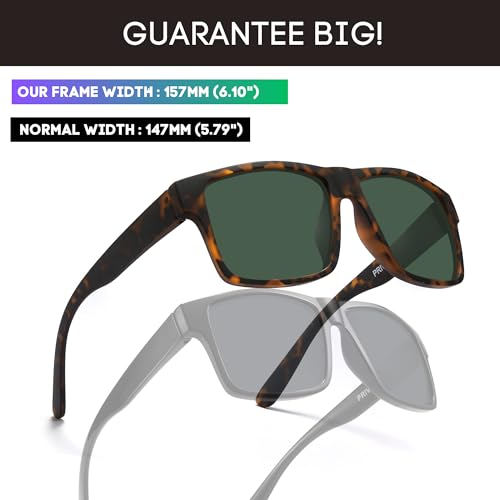 PRIVEL XXL Size Extra Large Square 157MM Polarized Sunglasses for Big Wide Heads Men TR90 Lightweight UV400 Glasses (PMX008P-8) - Image 3